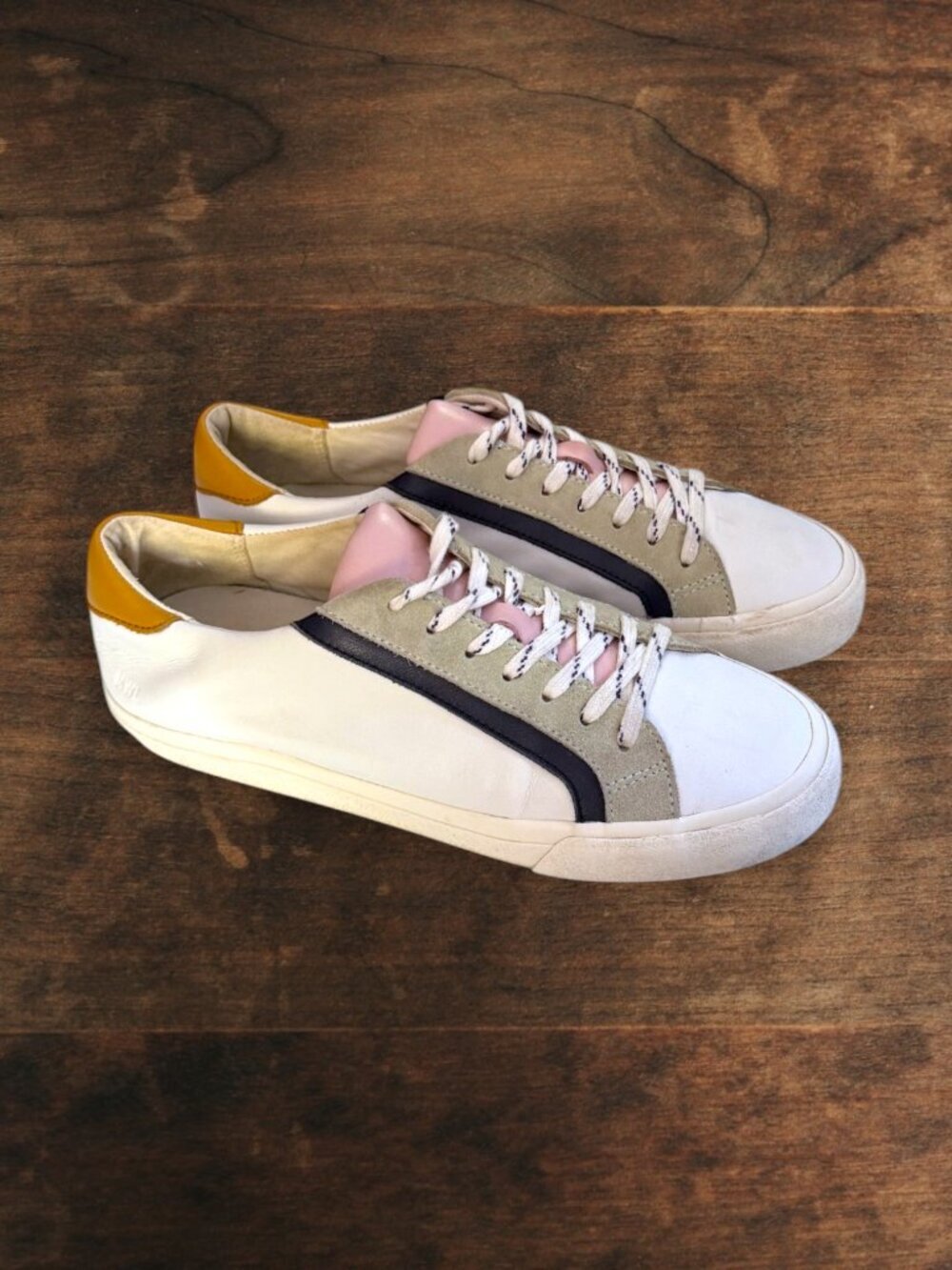 Madewell MA523 Leather Court Sneakers White Suede Colorblock Women's 9 Men's 7.5